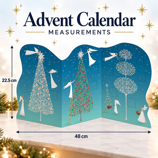Three Angels Trifold Christmas Advent Calendar, 22.5cm 24 Door Picture Calendar
