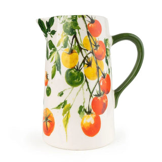 Tomato Jug | Large 1.5 Litre Ceramic Serving Jug Vine Tomatoes Flower Vase