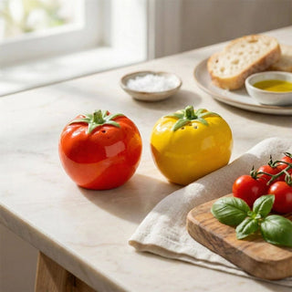 Tomato Salt & Pepper Shakers | Red and Yellow Tomato Salt and Pepper Pots