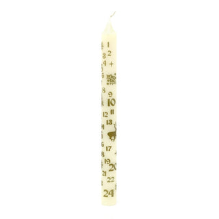 Traditional Christmas Advent Calendar Dinner Candle - Cream Advent Candle