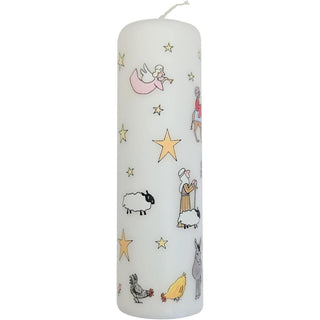 Traditional Countdown To Christmas Advent Candle | Christmas Nativity Pillar Advent Candle With Numbers | Advent Christmas Candle Festive Pillar Candle