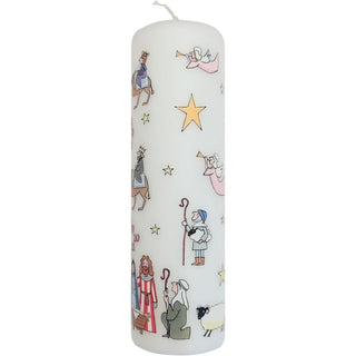 Traditional Countdown To Christmas Advent Candle | Christmas Nativity Pillar Advent Candle With Numbers | Advent Christmas Candle Festive Pillar Candle