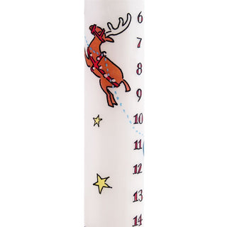 Traditional Countdown To Christmas Advent Dinner Candle - Santa's Sleigh And Reindeer Design (Regular Size)