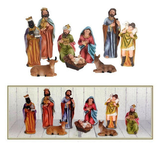 Traditional Nativity Set With 9 Detailed Figurines