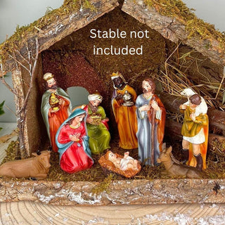 Traditional Nativity Set With 9 Detailed Figurines