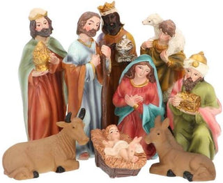 Traditional Nativity Set With 9 Detailed Figurines
