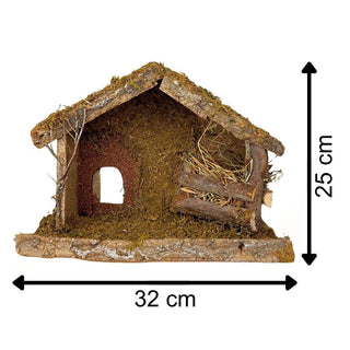 Traditional Rustic Stable Barn Christmas Decoration For Nativity Figures