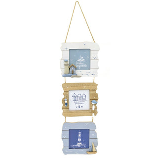 Triple Hanging Nautical Photo Frame | 3 Aperture Picture Frame Collage Frame