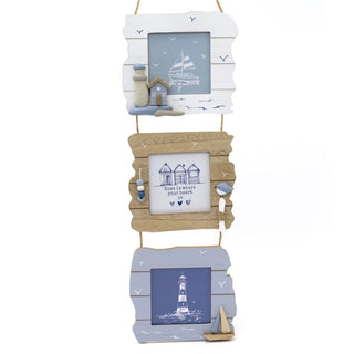 Triple Hanging Nautical Photo Frame | 3 Aperture Picture Frame Collage Frame