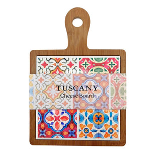 Tuscany Ceramic Inlay Cheese Board, Square Wooden Serving Board - 33cm