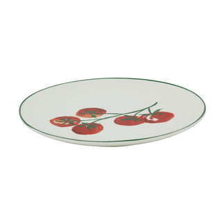 Vine Tomato Side Plate, 20cm Mediterranean White Ceramic Breakfast Plate