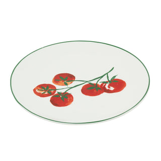 Vine Tomato Side Plate, 20cm Mediterranean White Ceramic Breakfast Plate