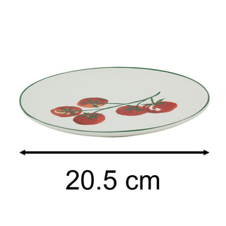 Vine Tomato Side Plate, 20cm Mediterranean White Ceramic Breakfast Plate