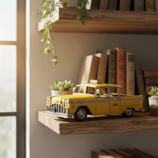 Vintage Retro New York City Taxi Yellow Cab Tin Model