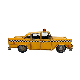 Vintage Retro New York City Taxi Yellow Cab Tin Model