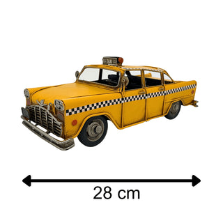 Vintage Retro New York City Taxi Yellow Cab Tin Model