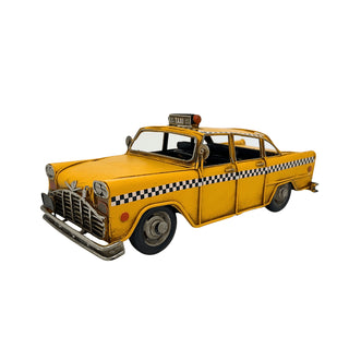 Vintage Retro New York City Taxi Yellow Cab Tin Model