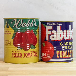 Vintage Style 2 - Piece Storage Tin Set | Decorative Metal Tinned Tomato Tin Cans