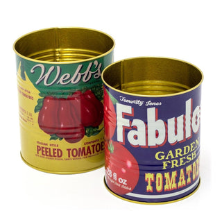 Vintage Style 2 - Piece Storage Tin Set | Decorative Metal Tinned Tomato Tin Cans