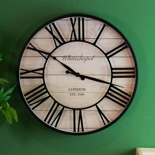 Vintage Style Wall Clock | London Whitechapel Antique Effect Wall Mounted Clock