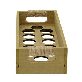 Vintage Wooden Egg Rack for 12 Eggs | Rustic Kitchen Egg Holder Storage Tray