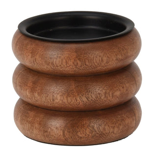 Walnut Pillar Candle Holder | Wooden Candlestick for Pillar Candles - 8cm