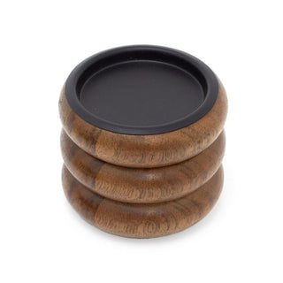 Walnut Pillar Candle Holder | Wooden Candlestick for Pillar Candles - 8cm