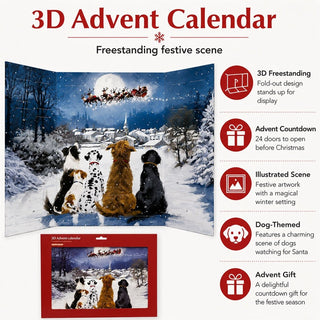 Watching for Santa 3D Christmas Advent Calendar, Freestanding Picture Design