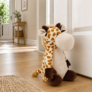 Weighted Fabric Giraffe Door Stop, 25cm Orange Sand Filled Doorstop