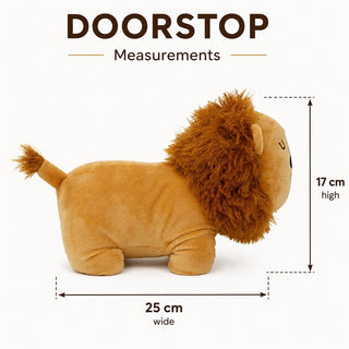 Weighted Fabric Lion Door Stop, 25 cm Decorative Brown Animal Doorstop