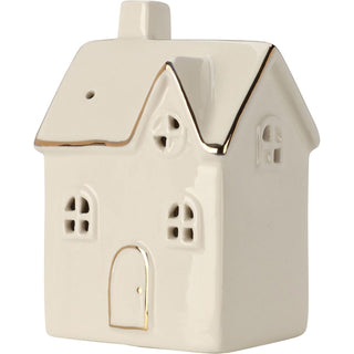 White Ceramic LED Christmas House | Light Up Mini Christmas Village Ornament