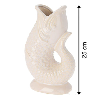 White Fish Shaped Ceramic Vase 25cm Off - White Decorative Fish Dried Flower Vase