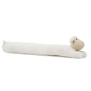White Woolly Sheep Draught Excluder | Plush & Corduroy Door Draft Cushion - 88cm