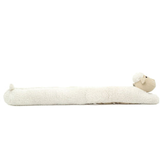 White Woolly Sheep Draught Excluder | Plush & Corduroy Door Draft Cushion - 88cm