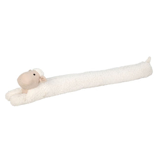 White Woolly Sheep Draught Excluder | Plush & Corduroy Door Draft Cushion - 88cm
