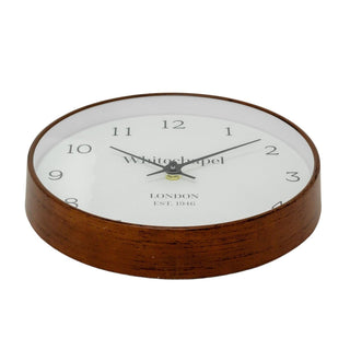 Whitechapel Wall Clock | Classic Round Wood Effect Clock for Home or Office 25cm
