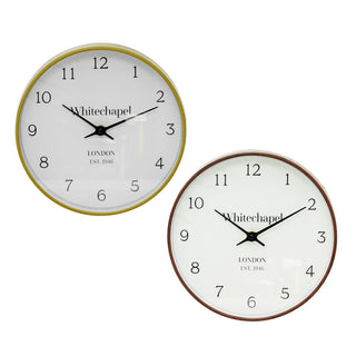 Whitechapel Wall Clock | Classic Round Wood Effect Clock for Home or Office 25cm