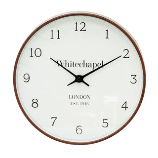 Whitechapel Wall Clock | Classic Round Wood Effect Clock for Home or Office 25cm