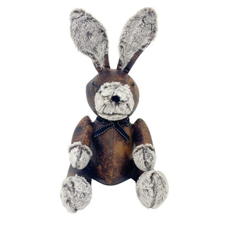 Wilfred Rabbit Door Stop, 41cm Faux Leather Fabric Animal Doorstop - 1.8kg