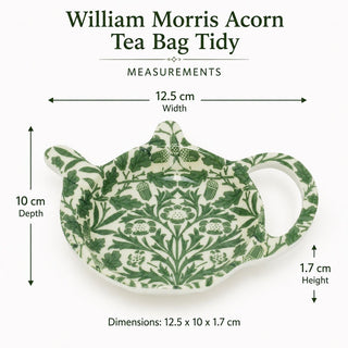 William Morris Acorn Tea Bag Tidy, 12.5 cm Teapot-Shaped Used Tea Bag Holder