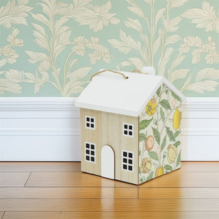 William Morris Fruits Door Stop | 18cm House Shaped Door Stopper Wooden Doorstop
