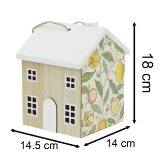 William Morris Fruits Door Stop | 18cm House Shaped Door Stopper Wooden Doorstop