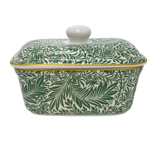 William Morris Larkspur Butter Dish, Fine China Butter Dish with Lid - 16cm