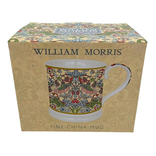 William Morris Strawberry Thief Mug, 330ml Fine China Botanical Tea Coffee Cup