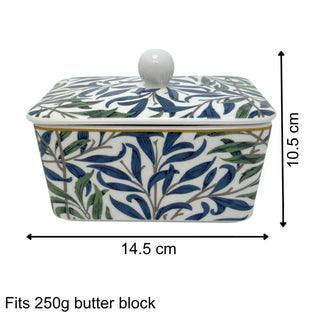 William Morris Willow Bough Fine China Butter Storage Dish & Lid - 14.5cm