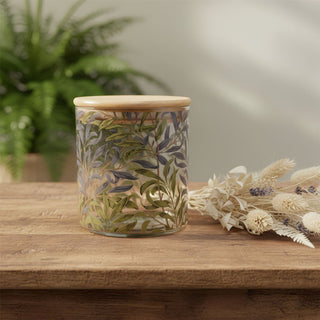 William Morris Willow Bough Glass Canister, 850ml Storage Jar Airtight Lid