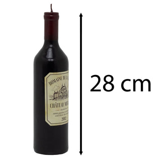 Wine Bottle Candle | Chateau Merlot Red Wine Bottle Shaped Novelty Candle - 28cm
