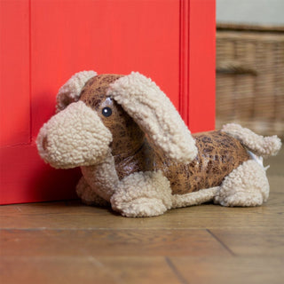 Winnie Dachshund Doorstop | Faux Leather Novelty Sausage Dog Door Stop - 33cm