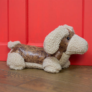 Winnie Dachshund Doorstop | Faux Leather Novelty Sausage Dog Door Stop - 33cm