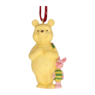 Winnie The Pooh & Piglet Christmas Tree Decoration, Gisela Graham 7cm